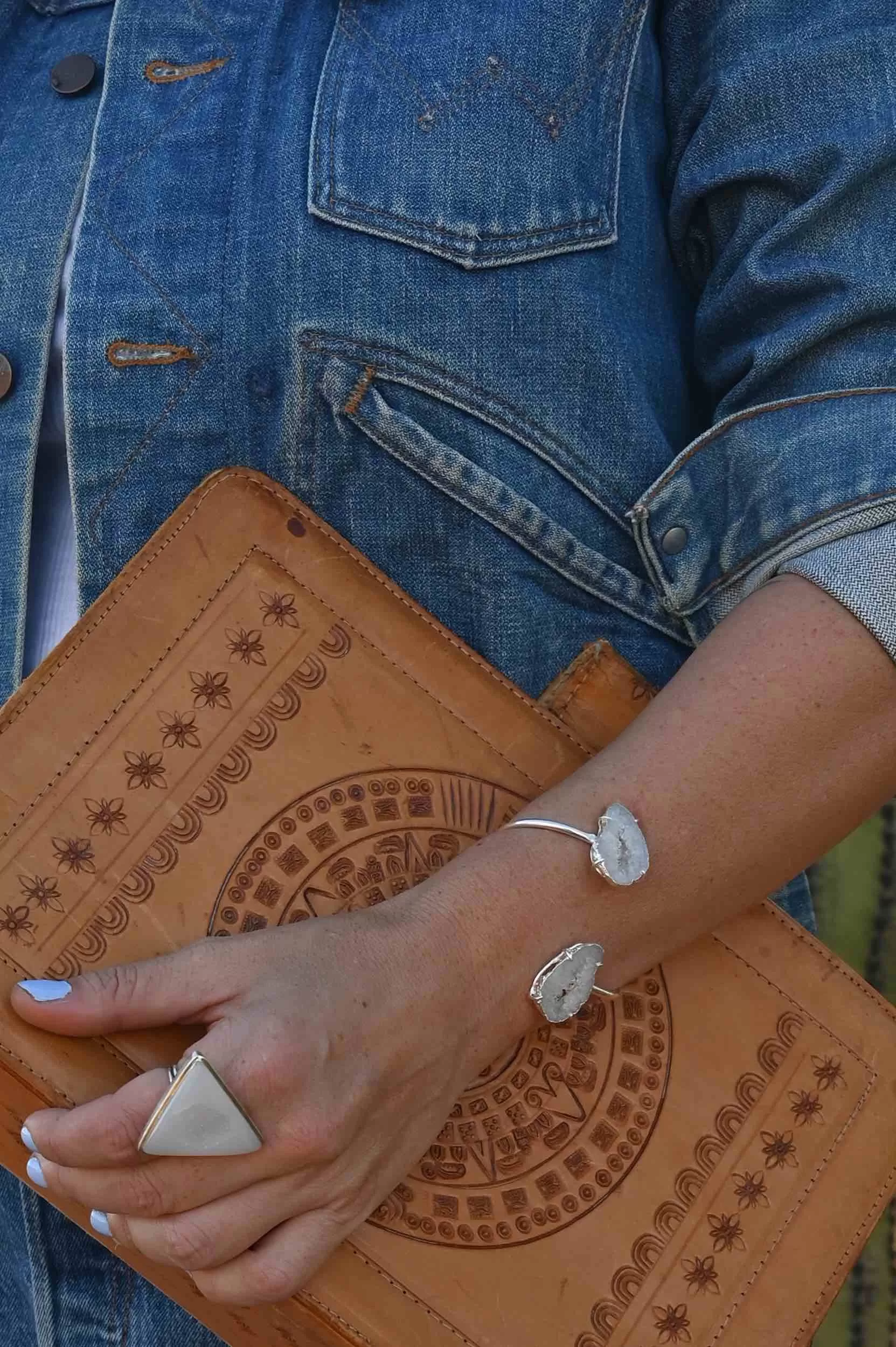 I Am Transforming White Agate Ring