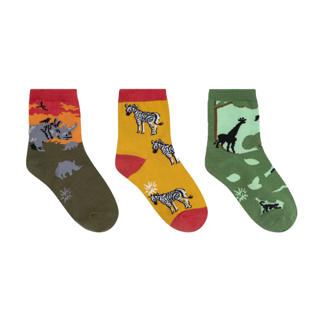 Junior Rhino-Corn Crew Socks 3-Pack