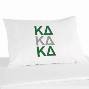 Kappa Delta Sorority Letters in Sorority Colors Pillowcase