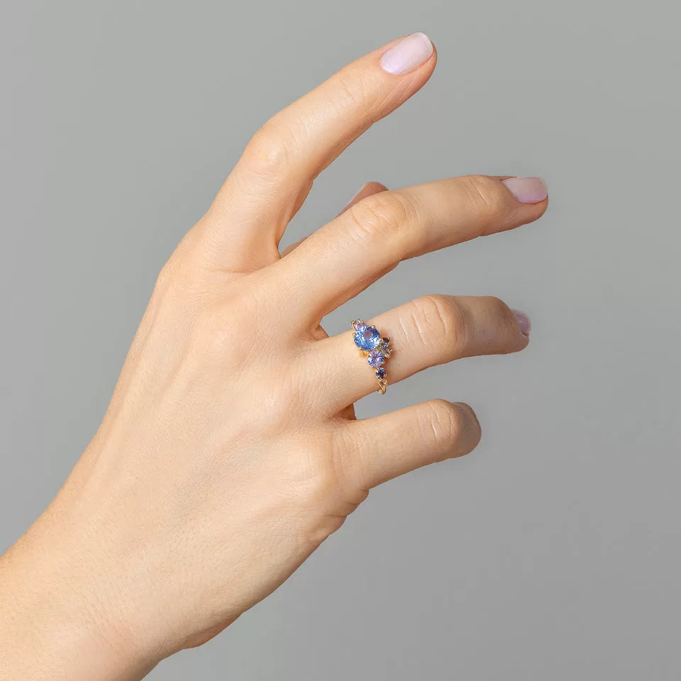 Luna Ring - Purple & Blue Sapphire