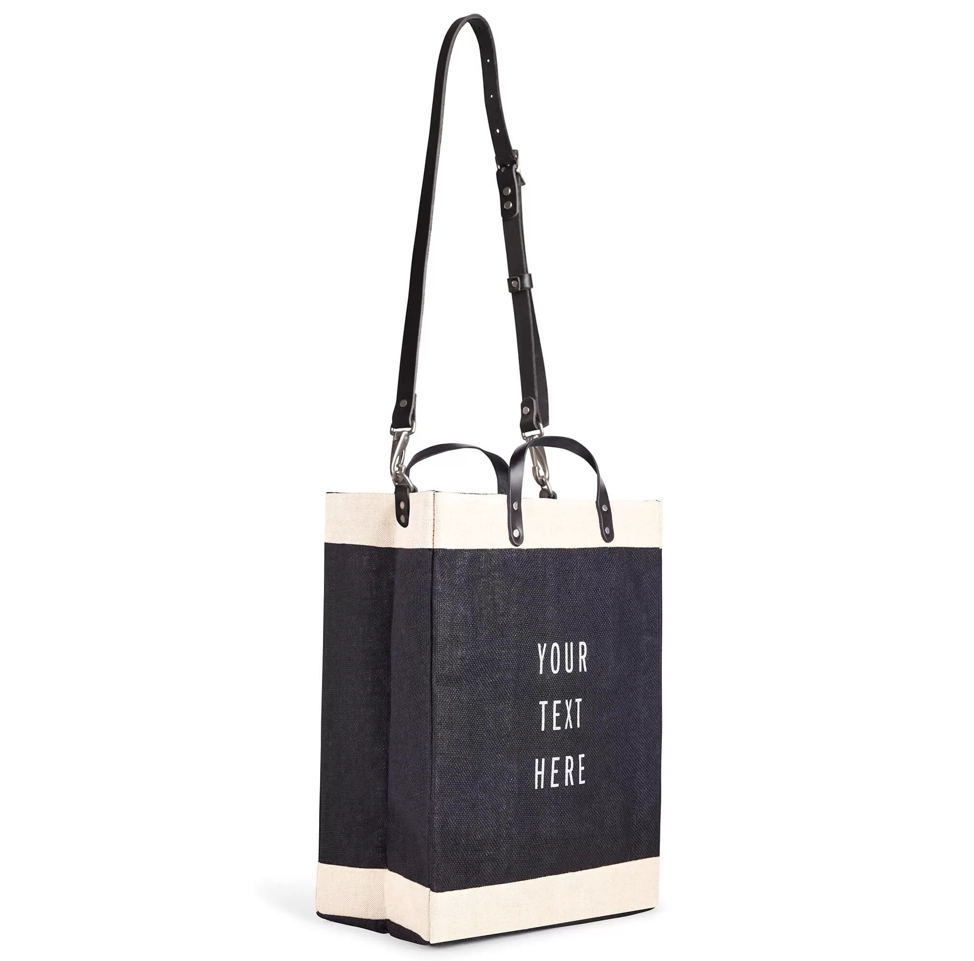 Market Bag in Black with Black Strap