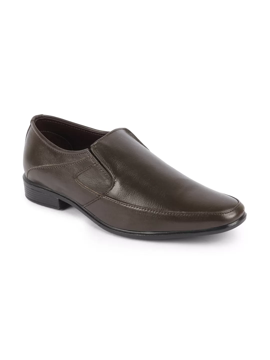 Men Brown Formal Office Work Pointed Toe Slip On Shoes