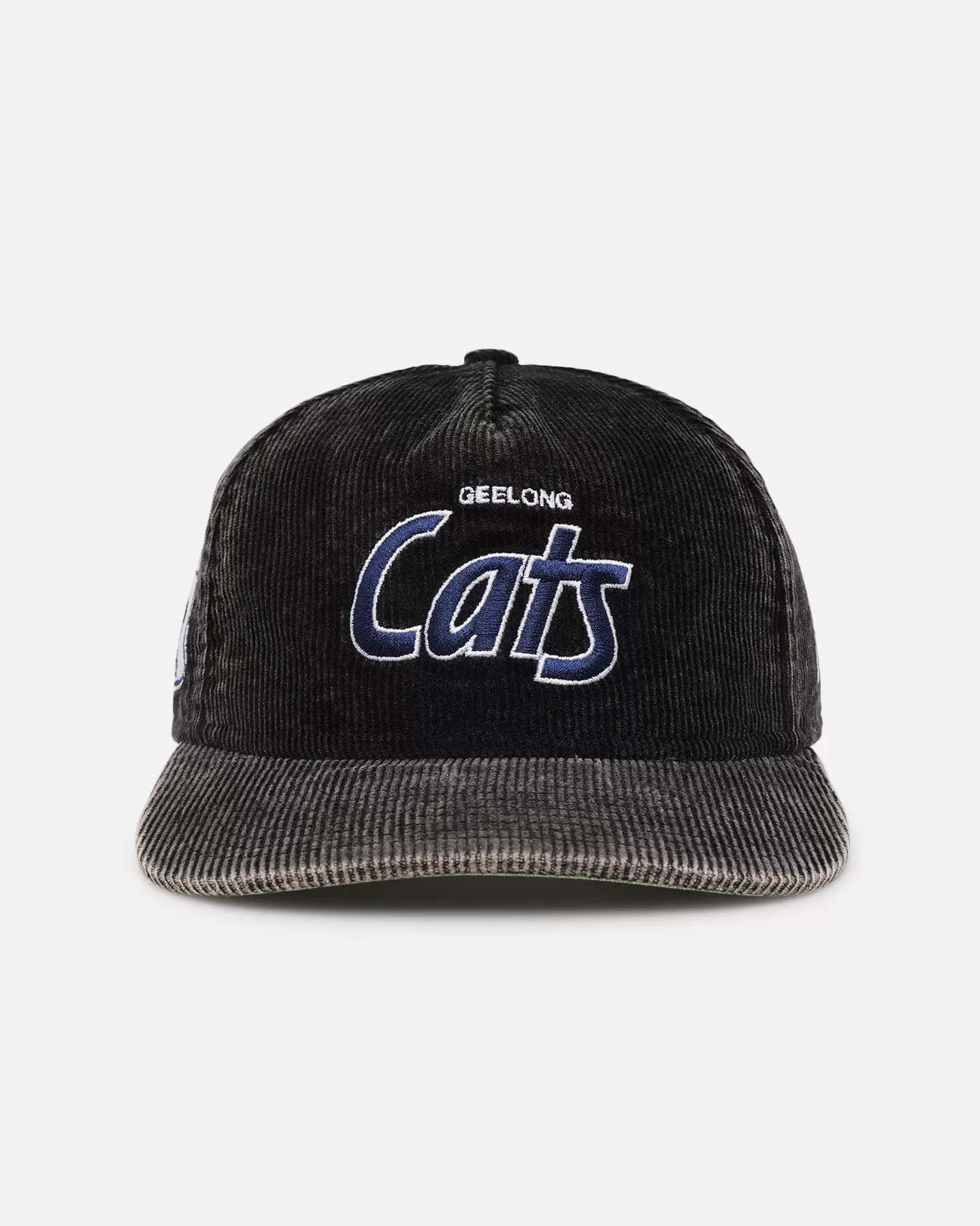 New Era Geelong Cats 'Washed Corduroy' Pre-Curved Golfer Snapback Black/Kelly Green