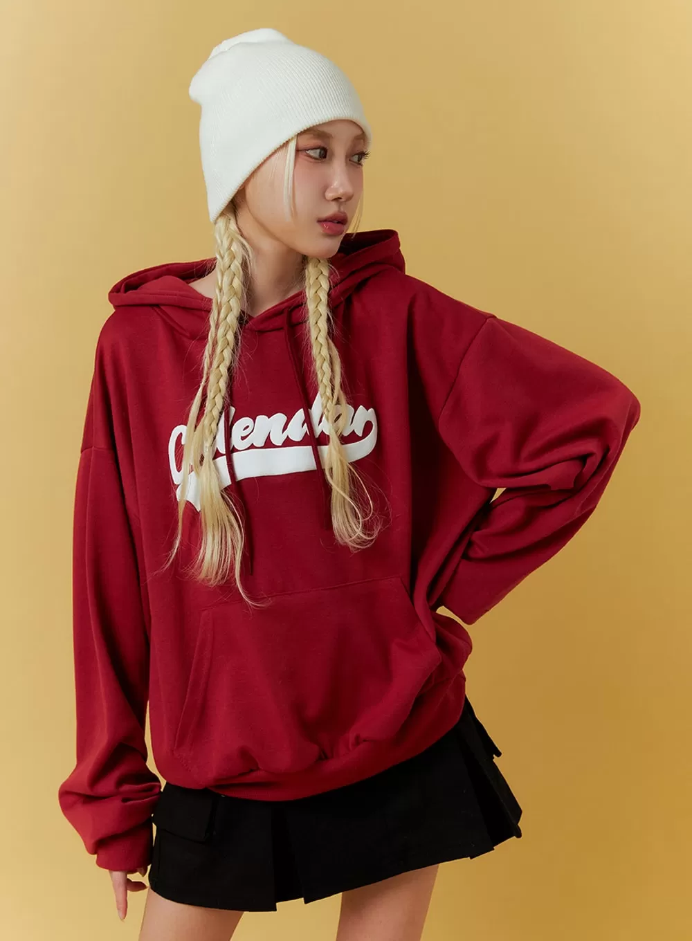 Oversized Graphic Lettering Hoodie IF408