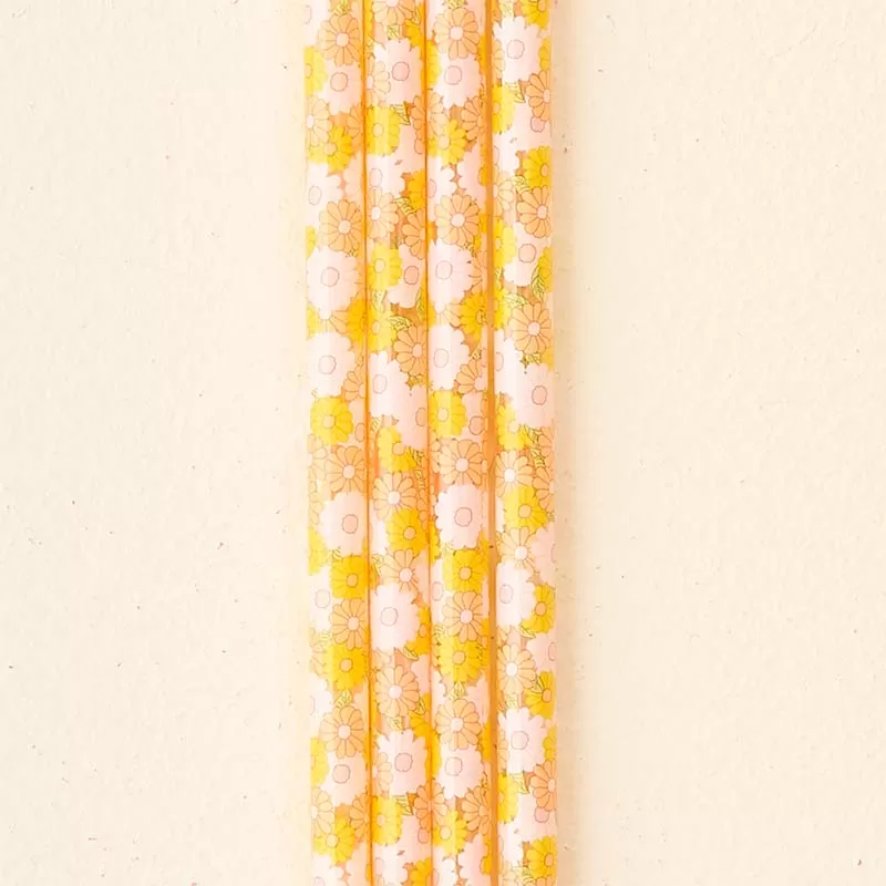 Peach Daisy Craze 40oz Straw Set