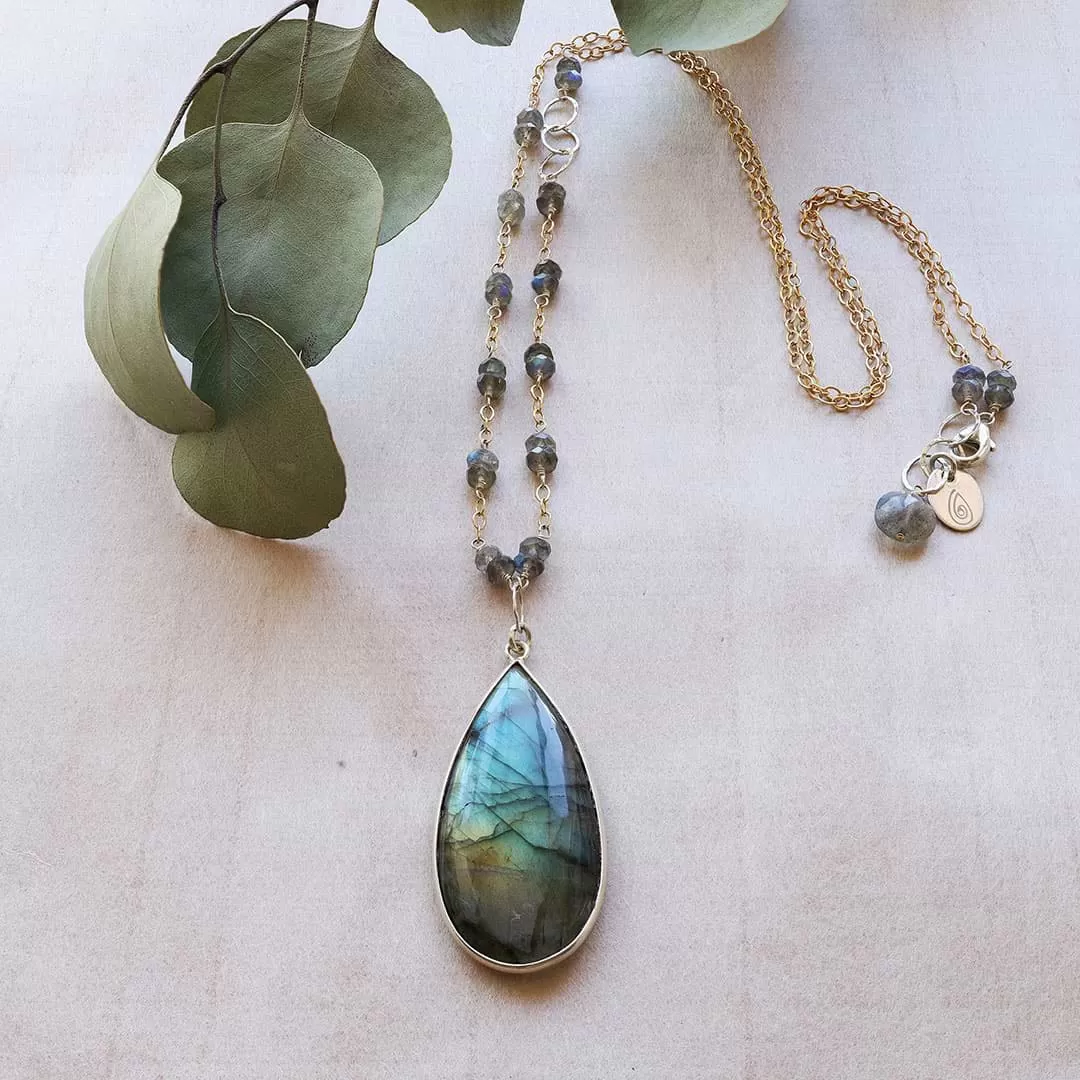 Polar Lights - Rainbow Labradorite Pendant Necklace