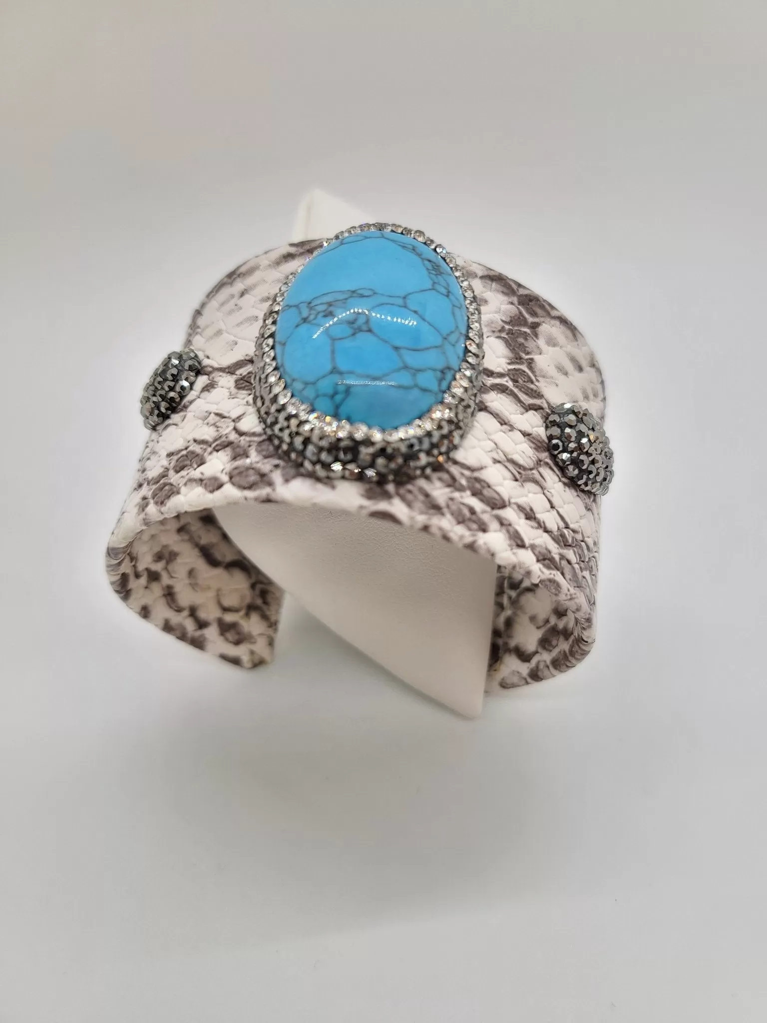 Print Cuff With Turquoise Bracelet