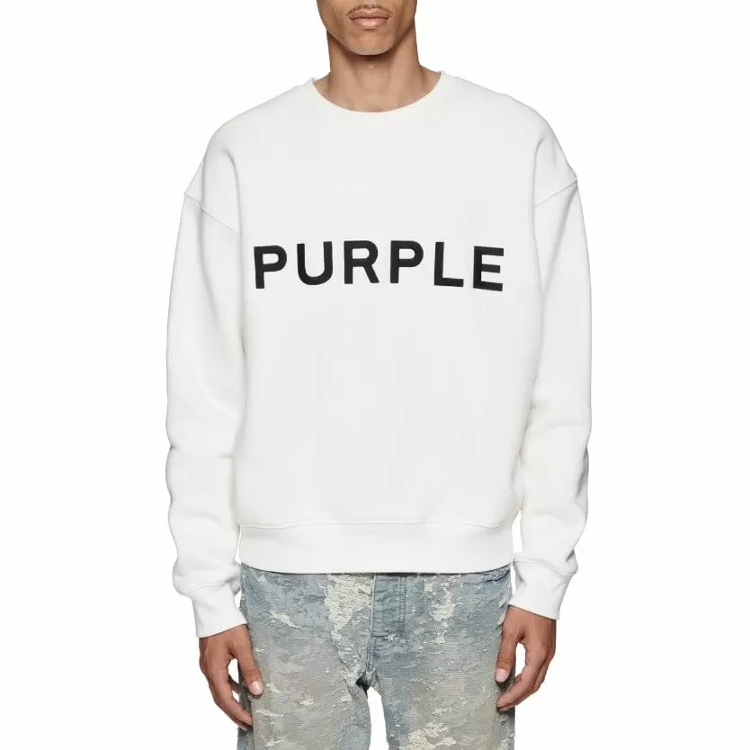 Purple Brand Oversized Wordmark Hwt Crewneck (Coconut Milk) P402-HCMC423