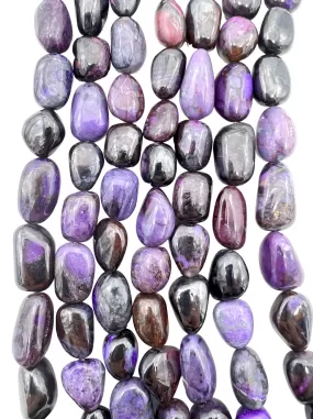 RARE Sugilite Multi Shaded BIG Chunky Nugget Beads, (6 inch Strand/10 Beads)