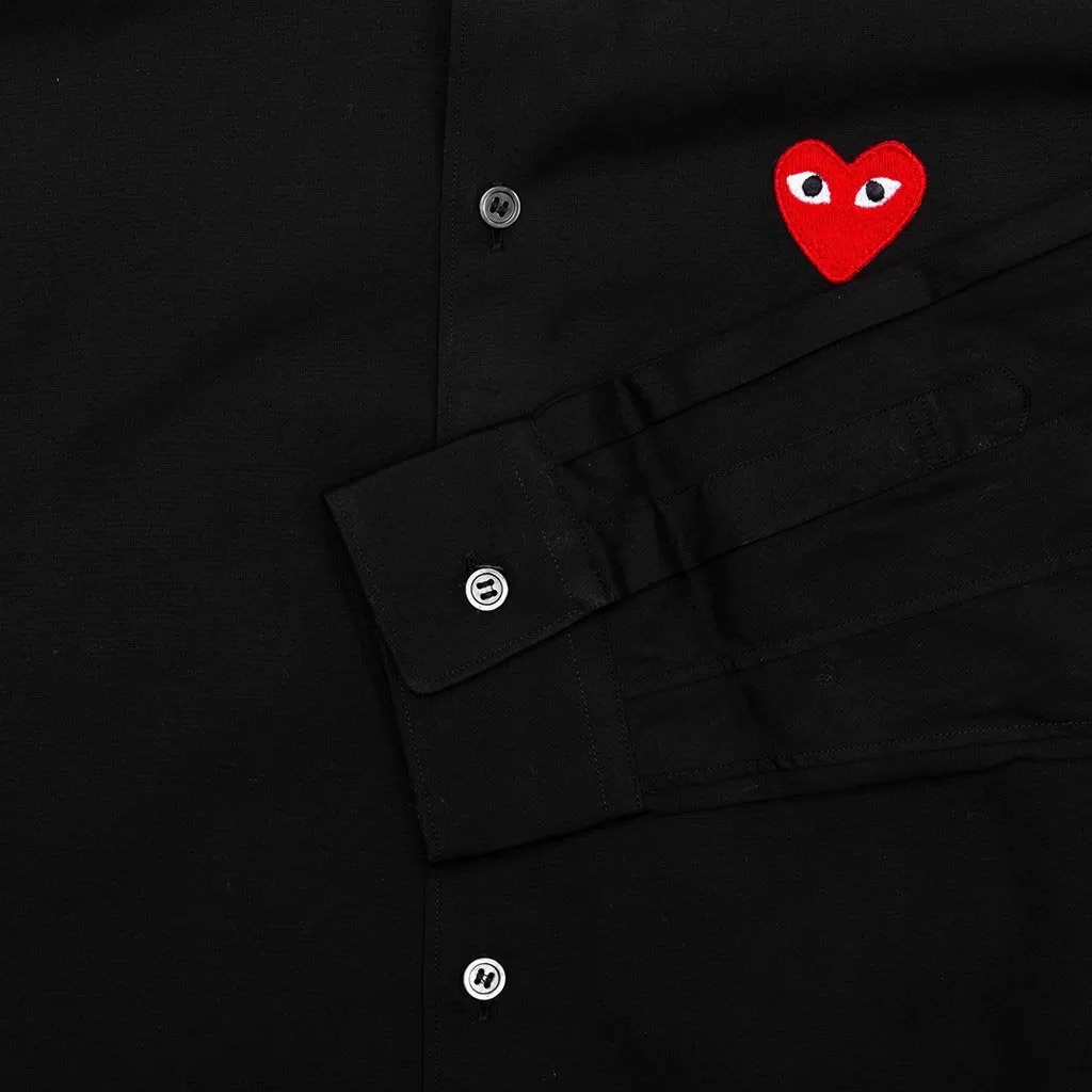 Red Emblem Button Down - Black