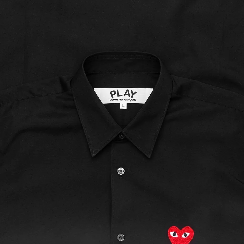 Red Emblem Button Down - Black