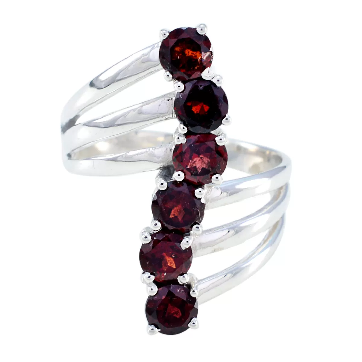 Riyo Aesthetic Gems Garnet 925 Sterling Silver Ring Enamel Jewelry