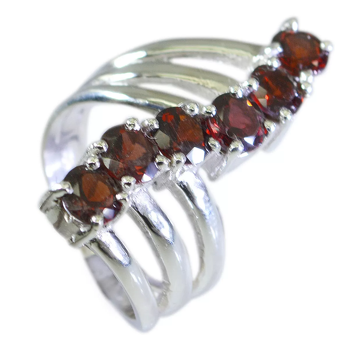 Riyo Aesthetic Gems Garnet 925 Sterling Silver Ring Enamel Jewelry