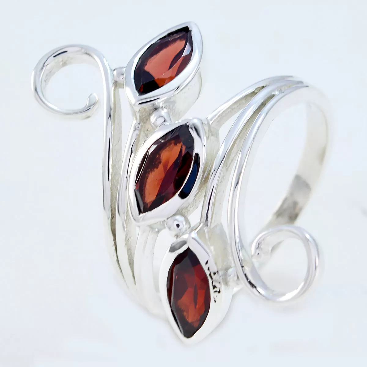 Riyo Comely Gemstone Garnet 925 Sterling Silver Rings Father'S Day