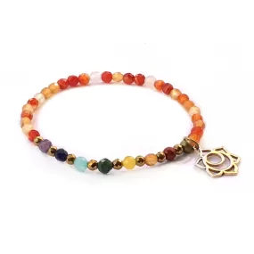 Sacral Chakra Delicate Bracelet, with Chakra Gemstones and Carnelian