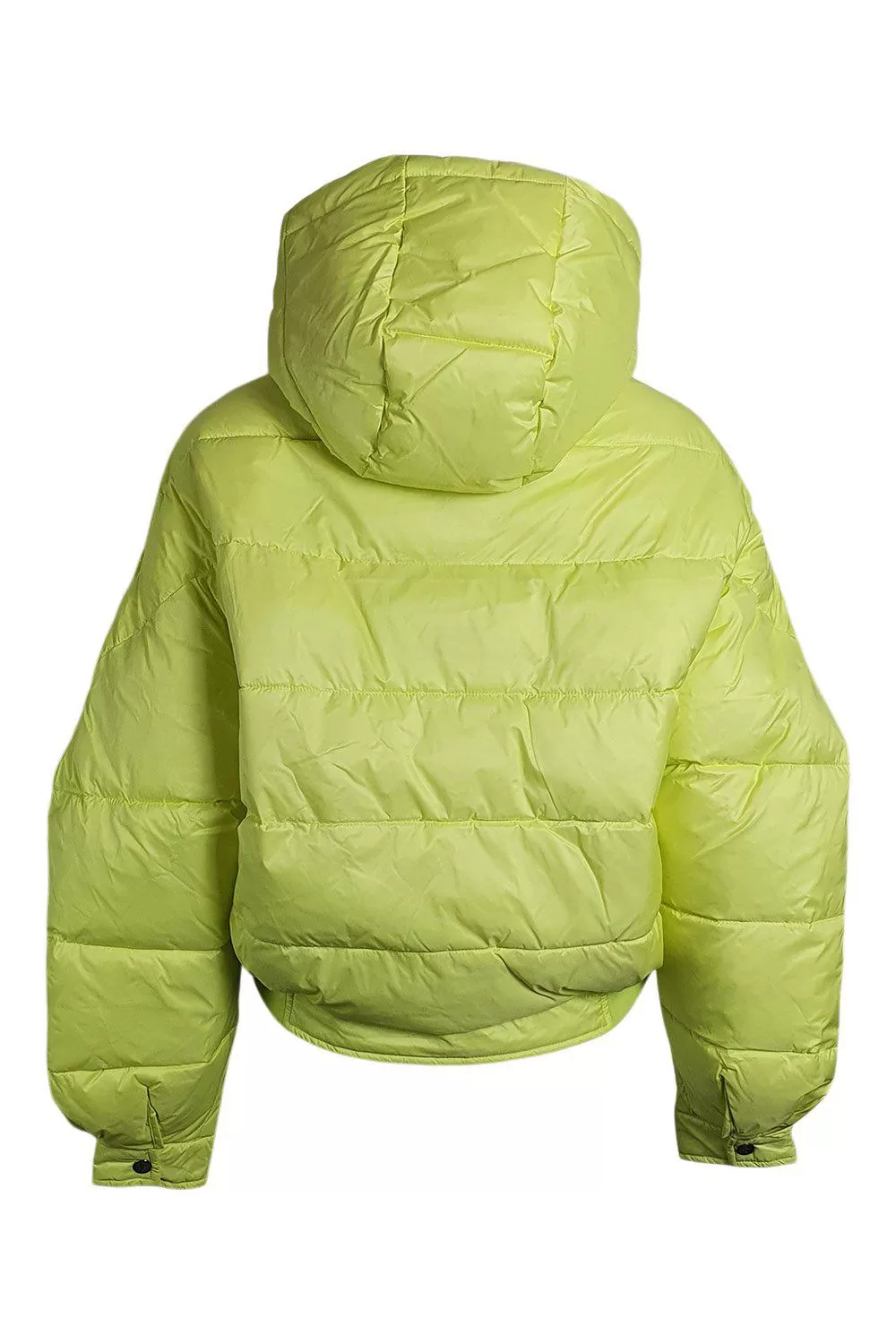 SET Urban Deluxe Neon Yellow Down Free Cropped Puffer Jacket (UK 6 | US 4 | FR 36)