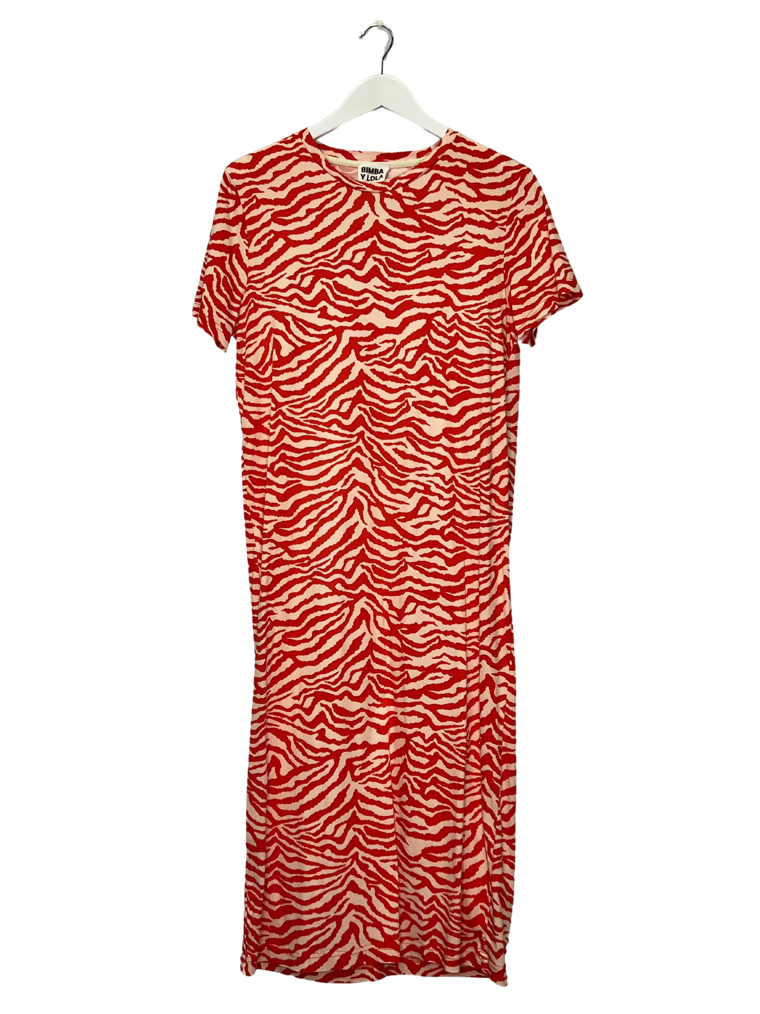 Size M - Bimba Y Lola Red Tiger Print Maxi T-shirt Dress