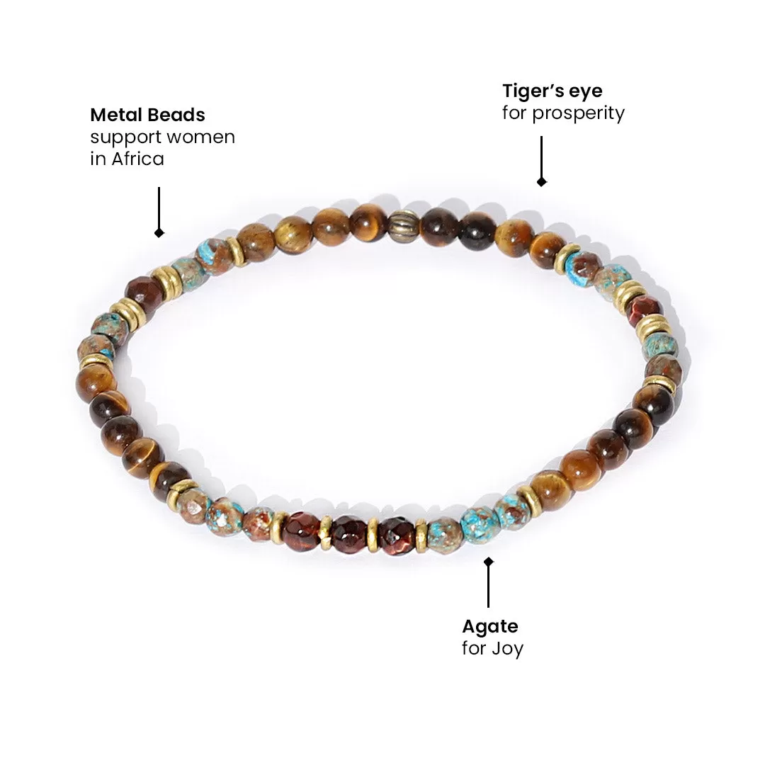 Tiger's Eye and Agate Delicate Bracelet