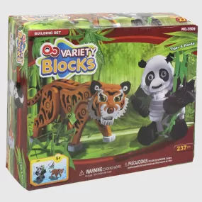 Variety Blocks Building Set - Tiger & Panda 237 Pcs