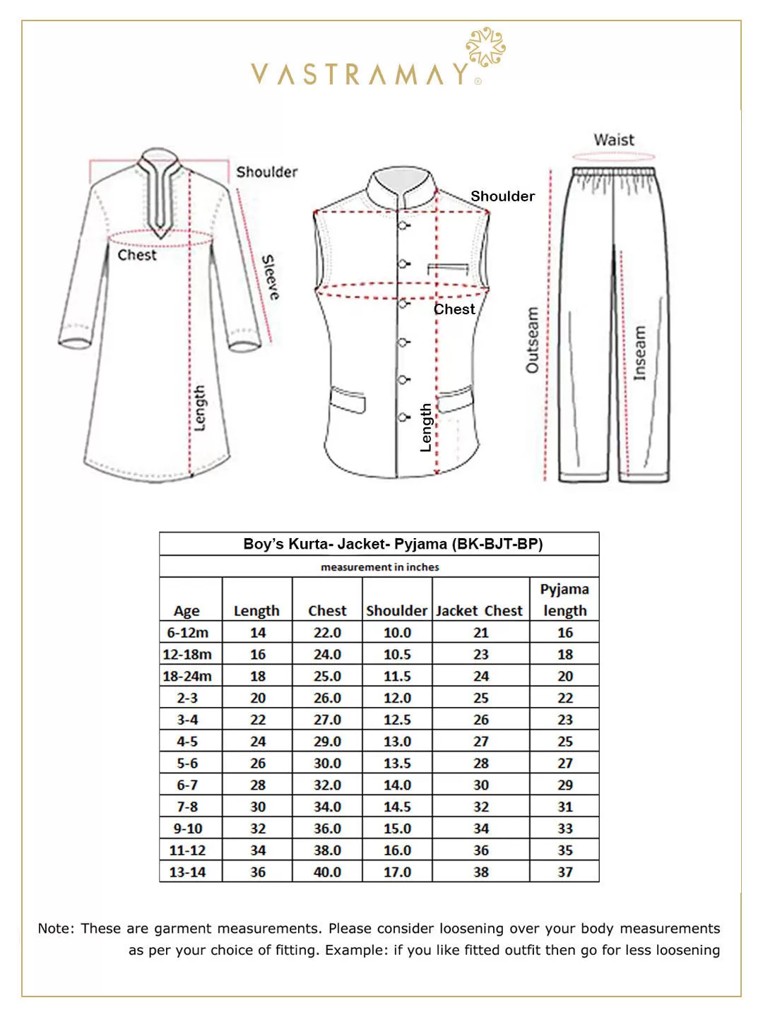 VASTRAMAY Boy's Lavender Woven Jacket With Cream Kurta and Pyjama Set