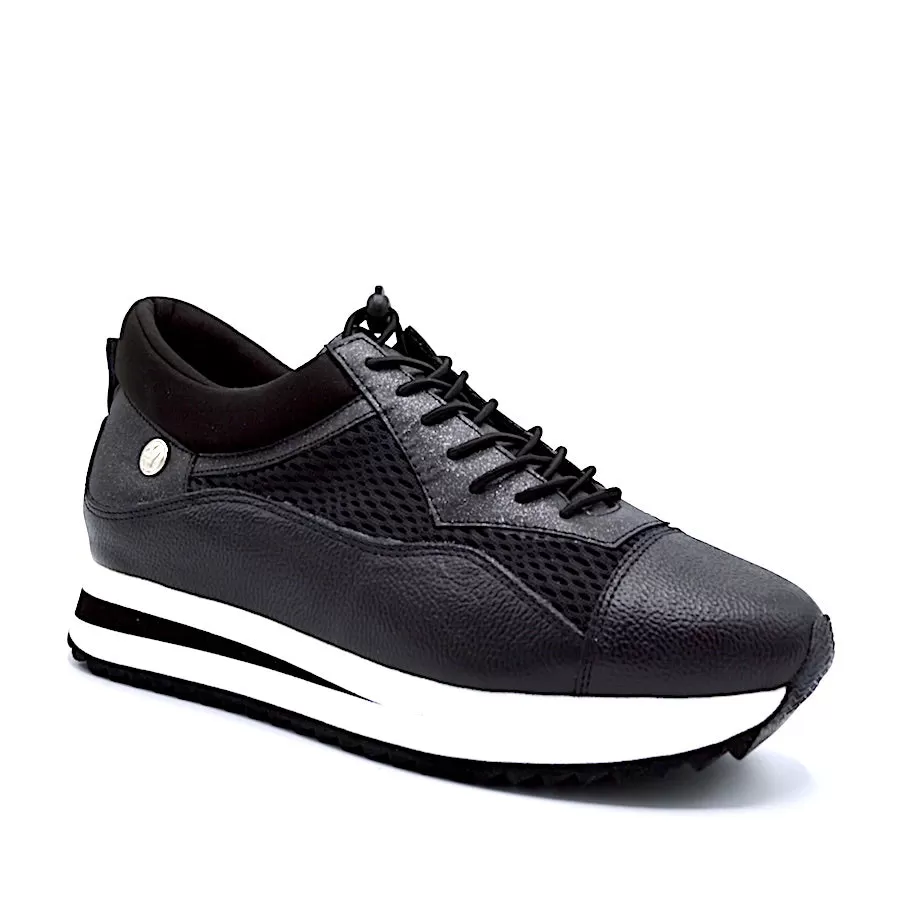 VERSE ELEVATED TRAINER - BLACK LEATHER/MESH