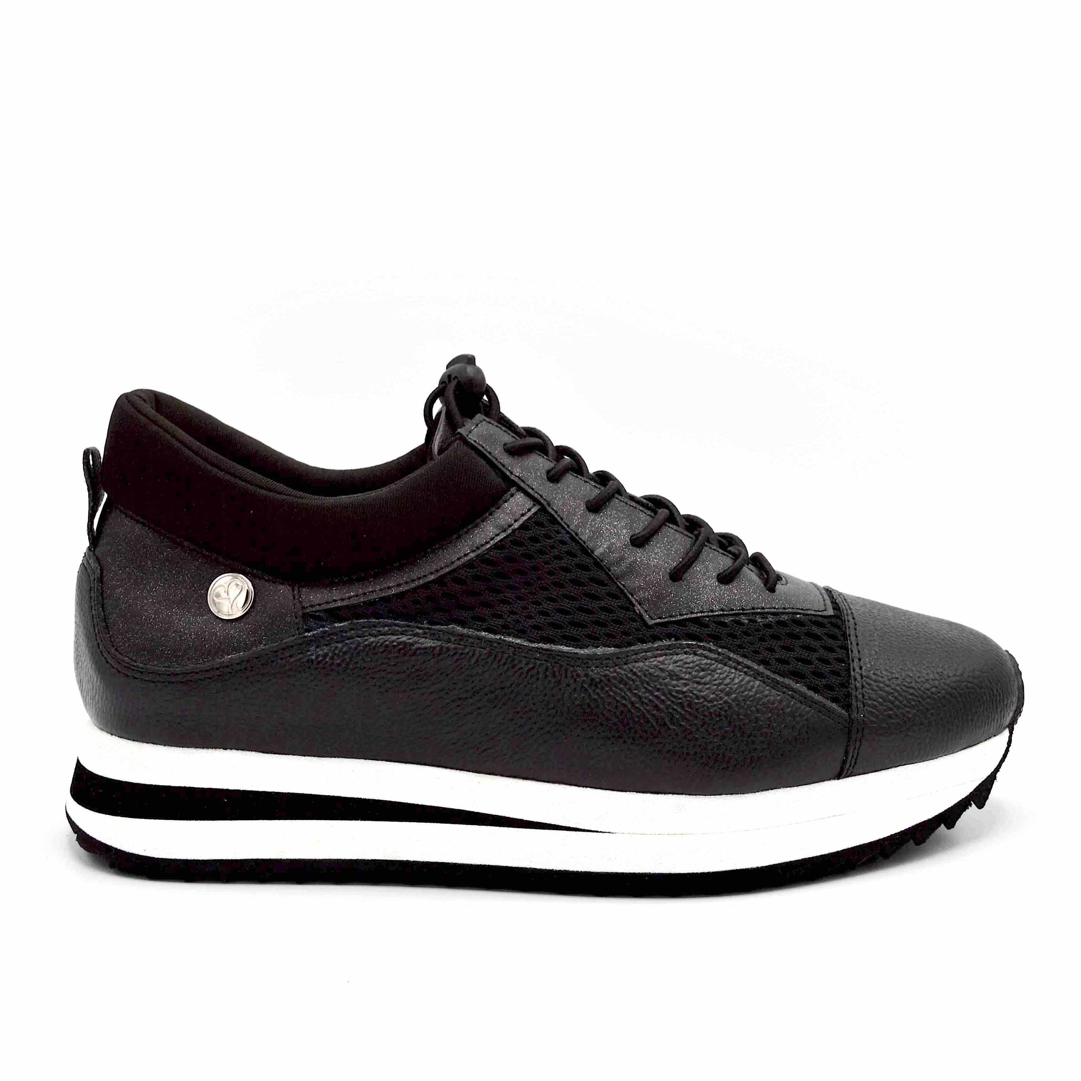 VERSE ELEVATED TRAINER - BLACK LEATHER/MESH