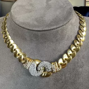 Vintage Diamond Link Chain Necklace