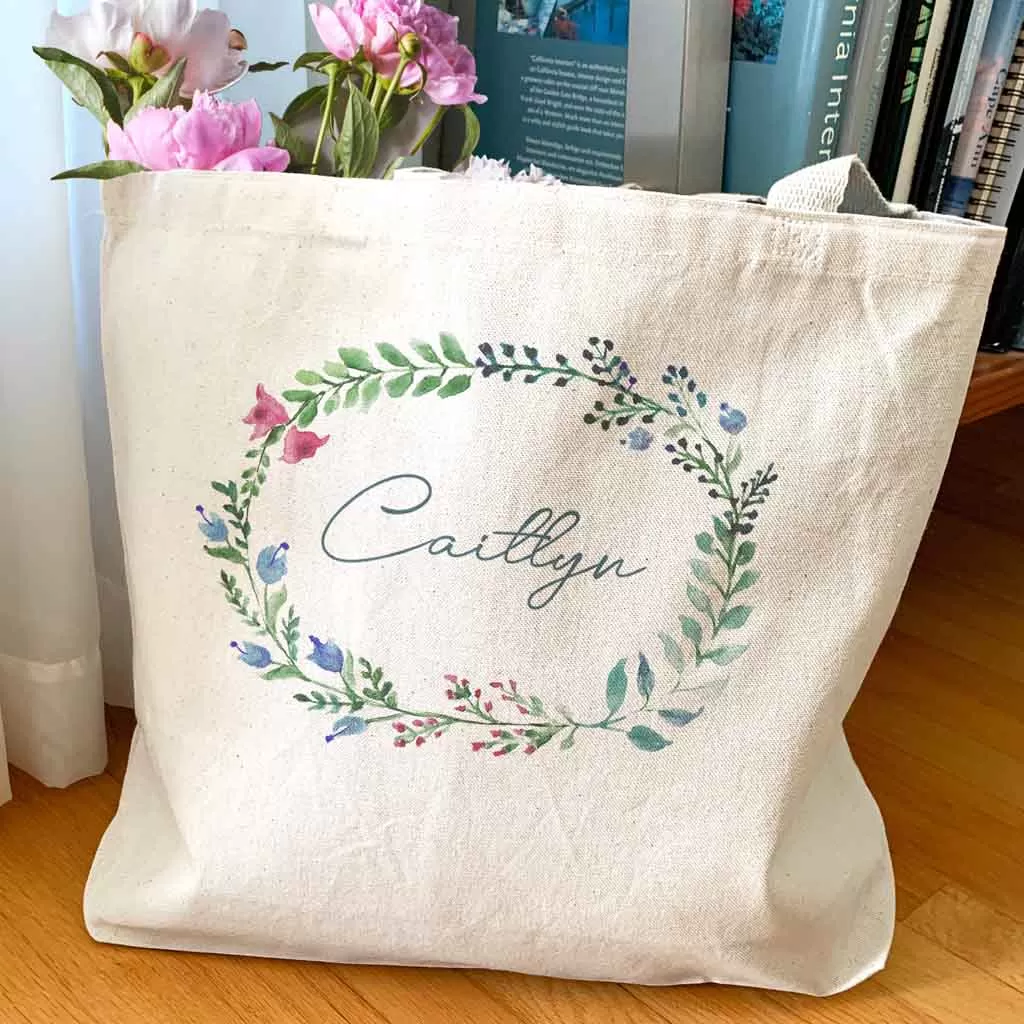 Wedding Party Tote Bag Personalized with a Farmhouse Theme