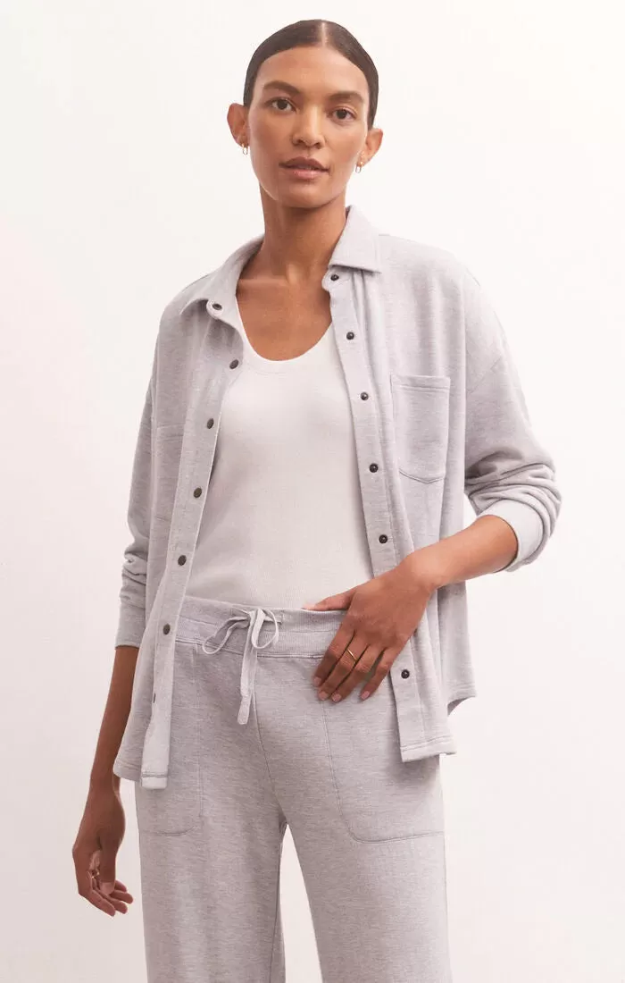 WFH Modal Shirt Jacket - Heather Grey