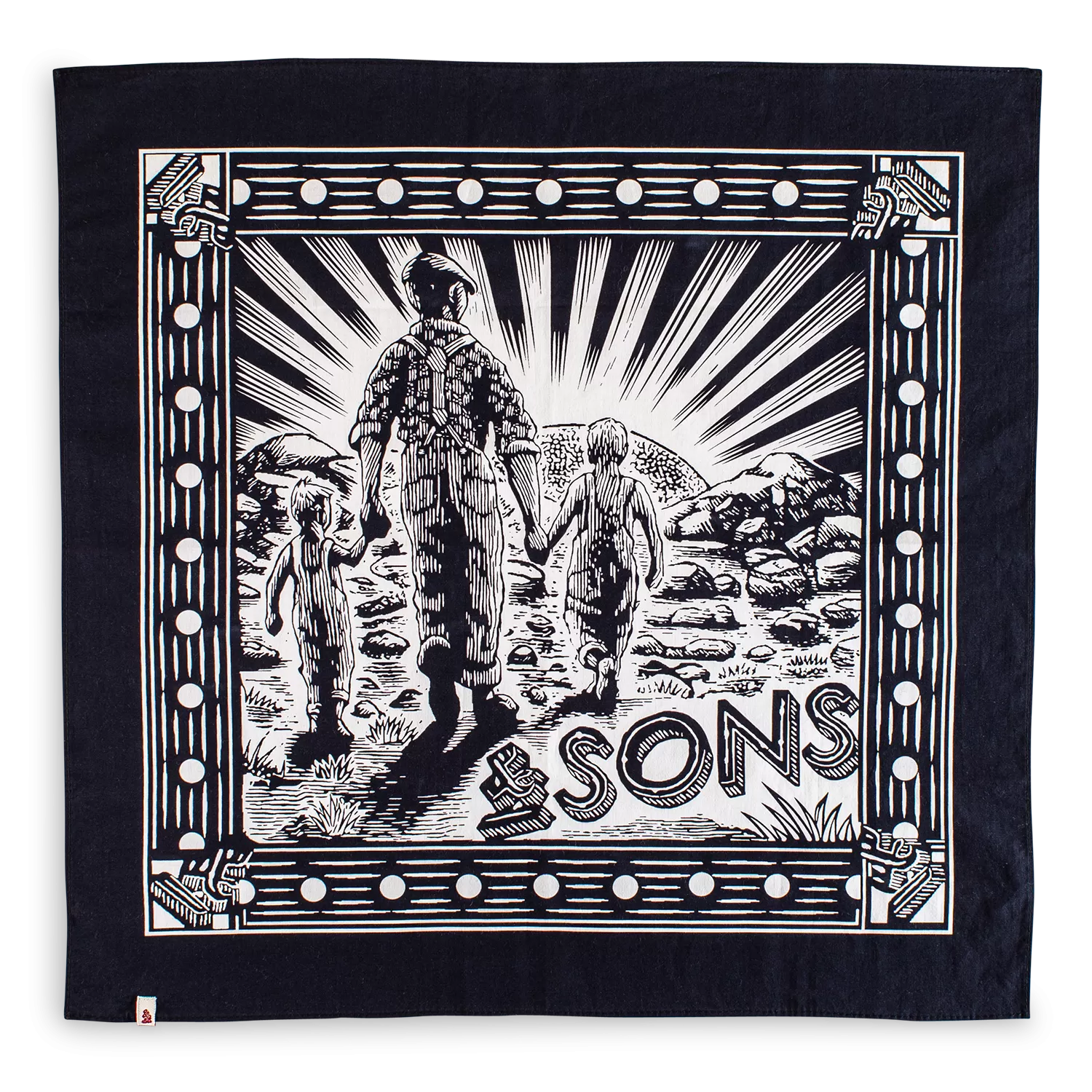 Woodcut Bandana Black