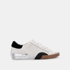 ZINA PLUSH SNEAKERS WHITE BLACK LEATHER