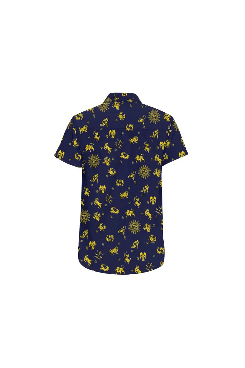 Zodiac Signs and Symbols Large Men's All Over Print Short Sleeve Shirt/Large Size