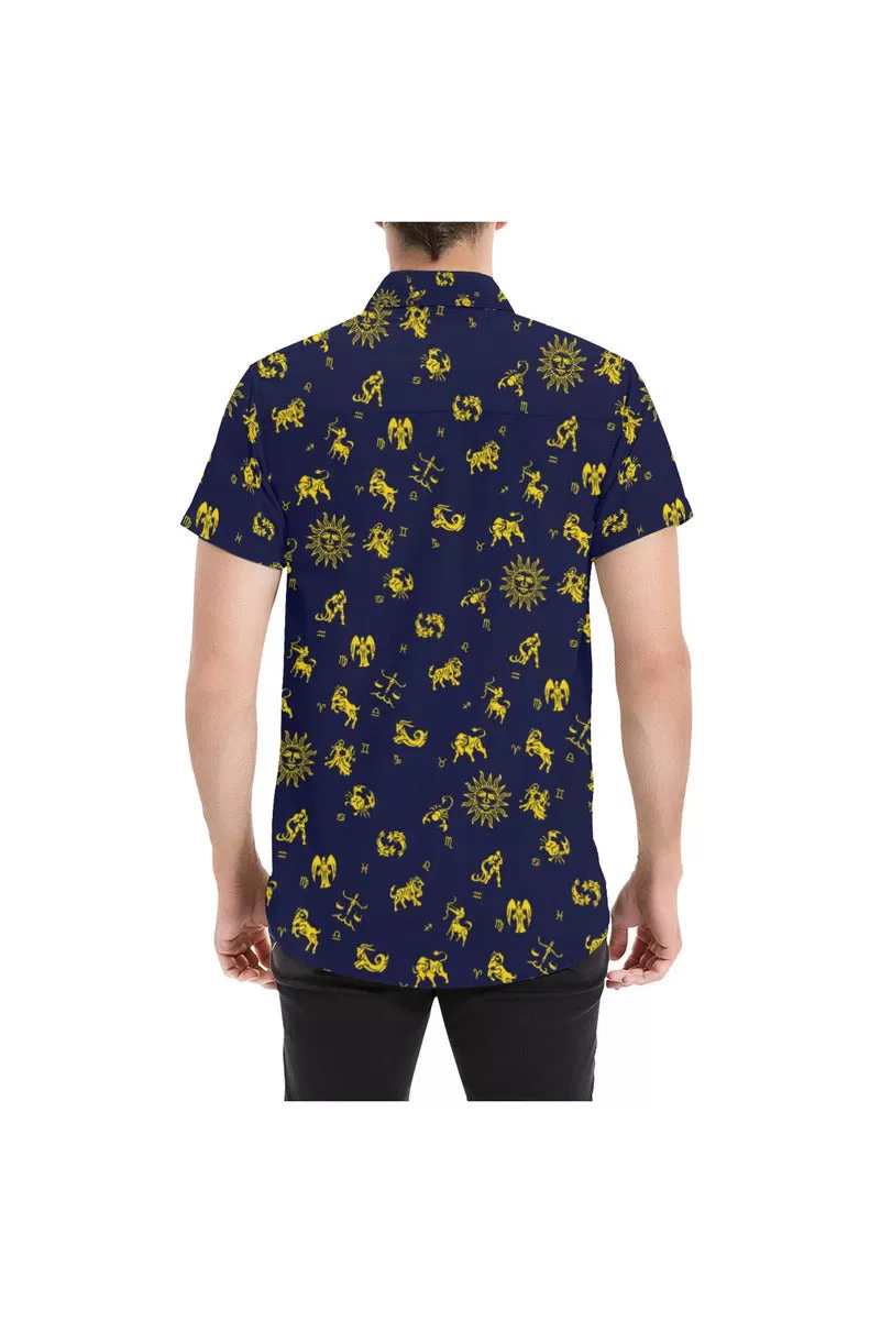 Zodiac Signs and Symbols Large Men's All Over Print Short Sleeve Shirt/Large Size